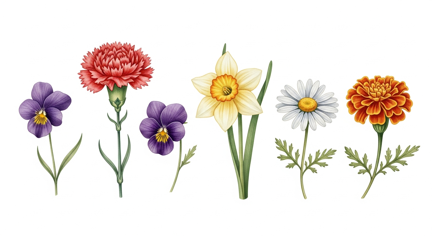 Every meaning here is quoted directly from Kate Greenaway's Language of Flowers (1884).