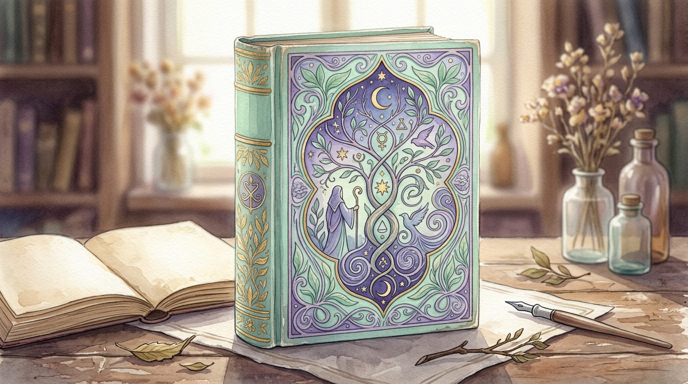 A stylized illustration of an early 1900s hardcover book titled 'The Philosophy of Numbers,' evoking L. Dow Balliett's 1908 foundational text of modern Western numerology.
