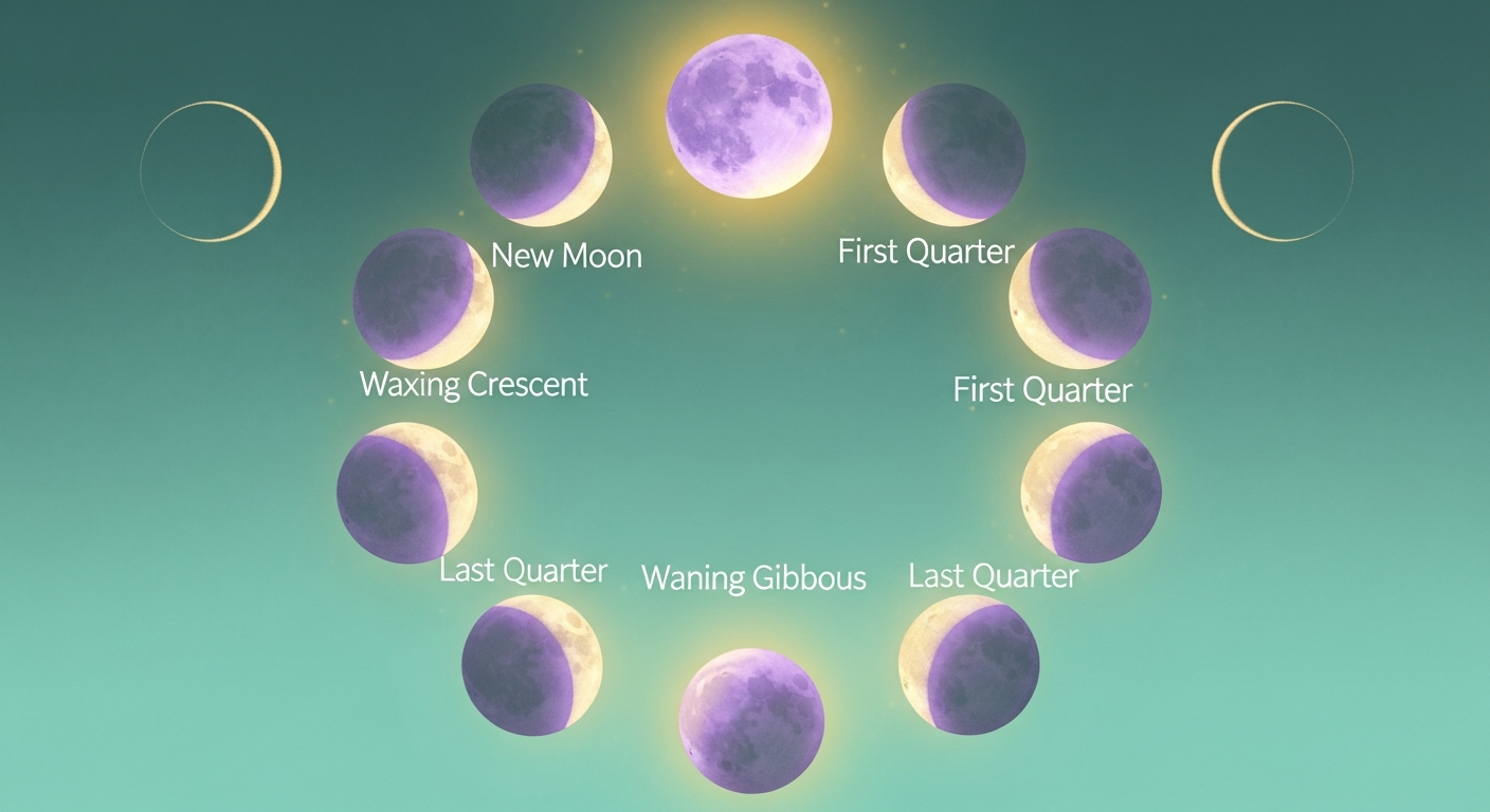 Las ocho fases del ciclo lunar duran aproximadamente 29,5 días en total, según la NASA (science.nasa.gov).