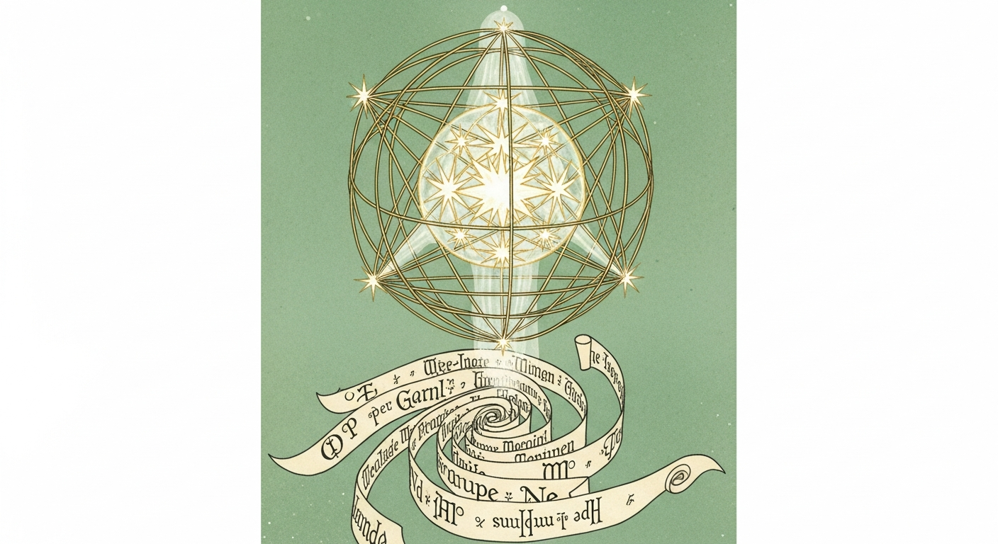 Portada simbólica de un libro de principios del siglo XX, representando el origen documentado de la numerología moderna occidental según el registro histórico.