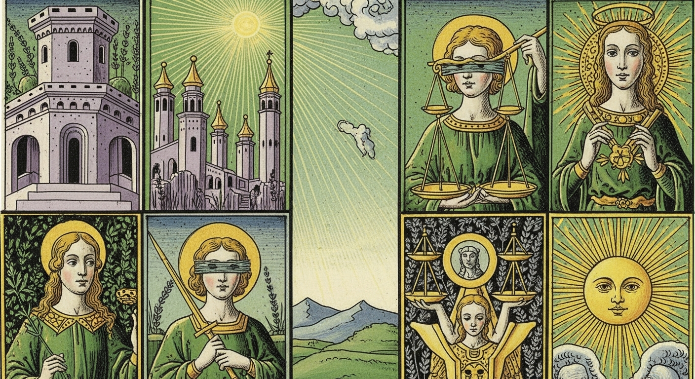 Ilustración evocadora de naipes italianos del siglo XV, inspirada en la historia documentada por Michael Dummett en The Game of Tarot (1980).