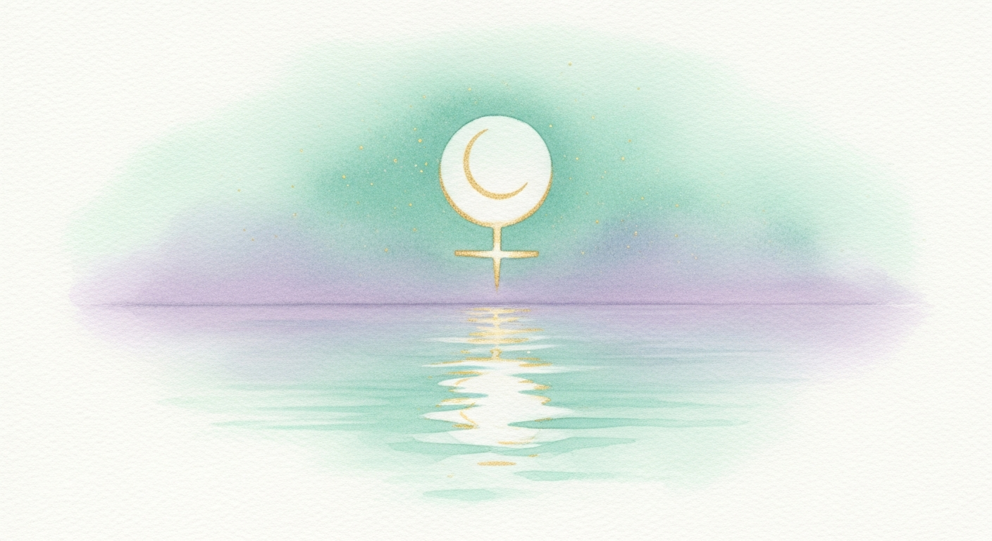 A lua refletida na água — imagem que ilustra como o símbolo lunar convida à introspecção, segundo a abordagem de C. G. Jung em O Homem e Seus Símbolos.